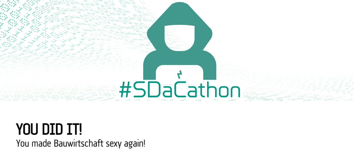 Am Wochenende fand unser #SDaCathon - unser erster virtueller #Hackathon - statt!

Aus 100 Anmeldungen sind wir letzten Freitag in drei Challenges gestartet. Nun sind wir gespannt die 15 Abgaben zu sichten, denn am Freitag findet die Preisverleihung statt.