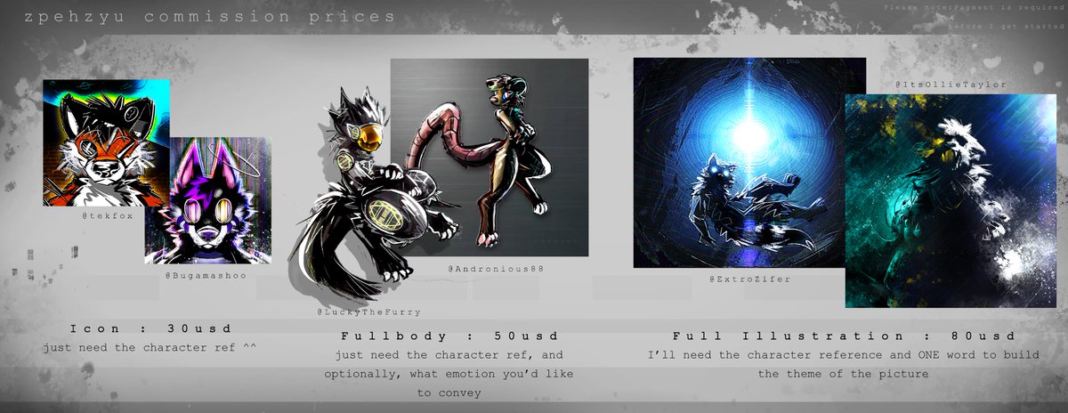 Hello! I wanted to pin my current digital commission price sheet. I'll announce open slots in new posts.