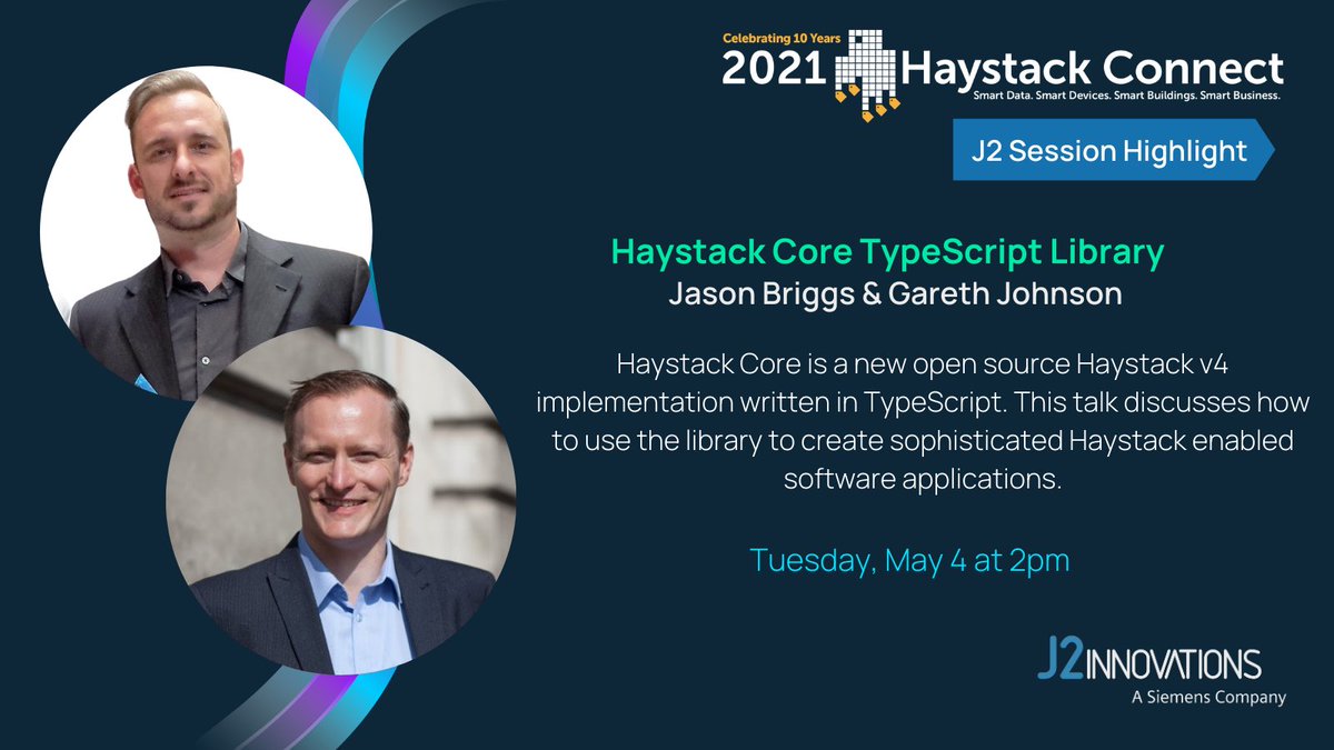J2Innovations's tweet image. Jason and Gareth have been working on a new open-source #ProjectHaystack v4 implementation written in TypeScript that they will be presenting at #HaystackConnect. Read about Haystack Core ➡️ hubs.ly/H0LSSkb0
Get tickets ➡️ hubs.ly/H0LSSkc0
@HaystackTagging