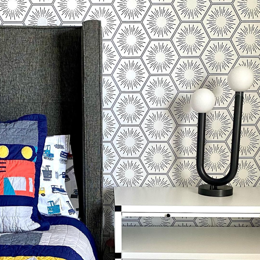 An upgraded bedroom for a soon-to-be big brother! @jacypainterkellyinteriors added our Hello Sunshine design to the focal wall of this room.⁠⁠ instagram.com/p/CNXrHcUlm9h/