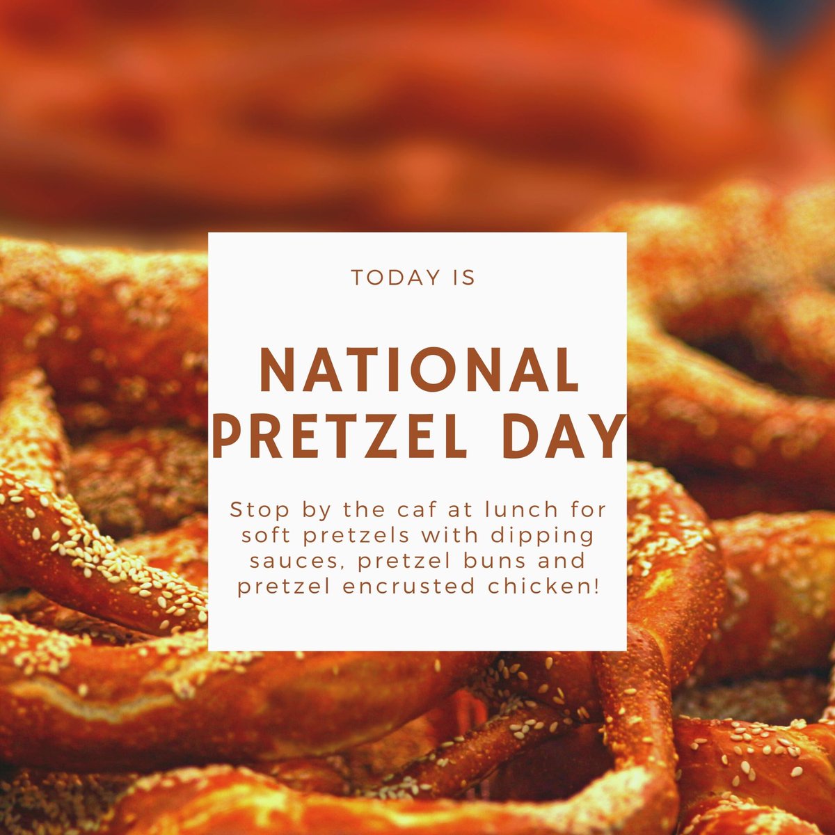 Today’s the day! Stop by for lunch for a fun treat 🐝🥨