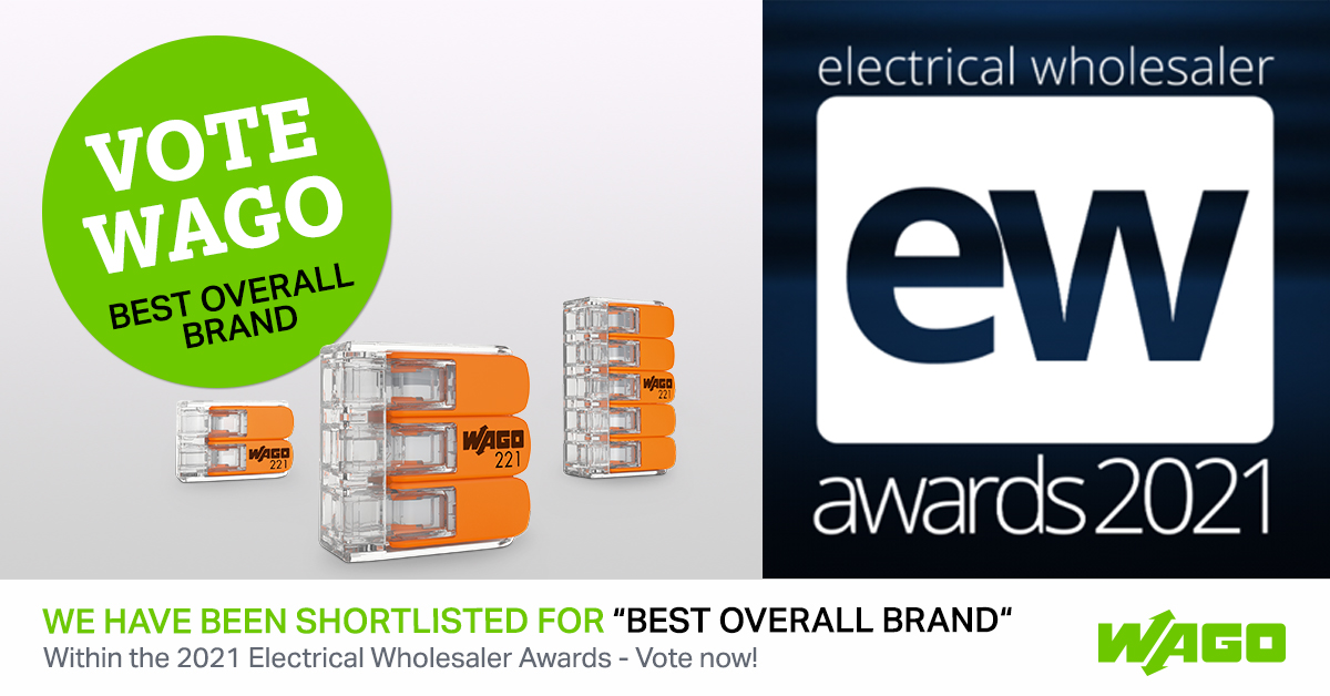 WAGOUK's tweet photo. If you love WAGO Limited, as much as we do, make sure you vote for us as we have been shortlisted for "Best Overall Brand" within the 2021 Electrical Wholesaler Awards (@EWMagUK). 

Please vote today https://t.co/SawOjjrEzp.

#EWawards #wholesalers #wago #WeConnect https://t.co/zM0U3eh3AC