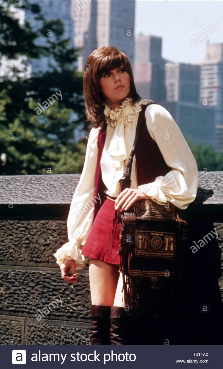 jane fonda's bell sleeves and dusty red mini in klute