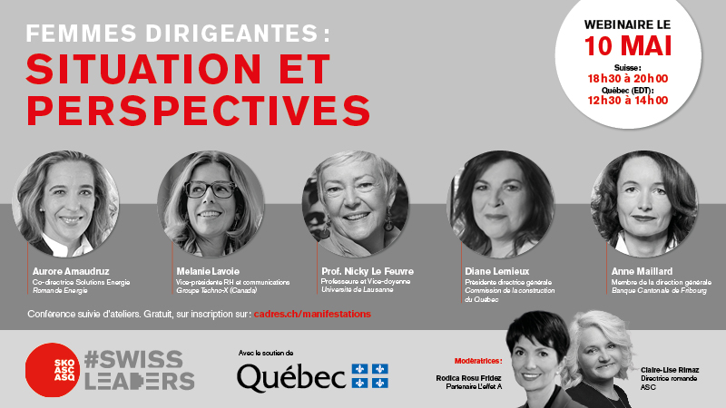 Webinaire le 10 mai à 18h30, gratuit sur inscription: bit.ly/32V4uyF 
Inscrivez-vous afin d’échanger avec des dirigeantes et de bénéficier de conseils pour soutenir l’égalité au sein de votre entreprise. #swissleaders #leadersforequality