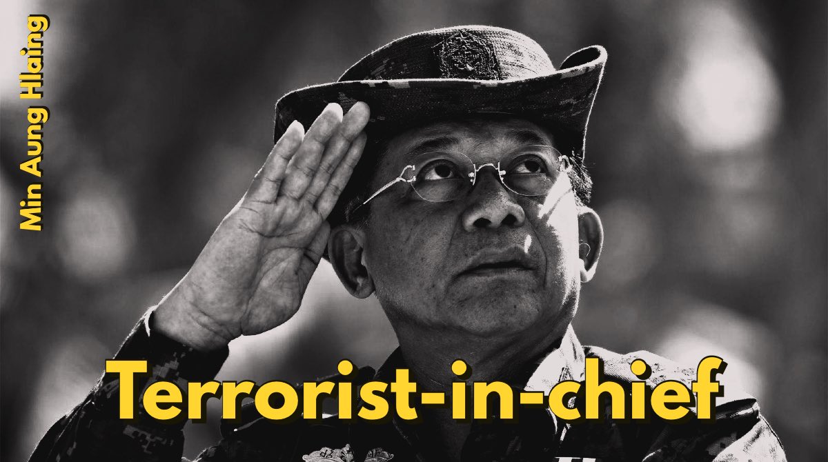 nslwin's tweet photo. Terrorist-in-chief MIN AUNG HLAING: "ASEAN's proposal sending envoy to Myanmar will be considered only when the situation is stable here."

#WhatsHappeningInMyanmar #Apr26Coup #MilkTeaAlliance https://t.co/VCGOkz0Jls