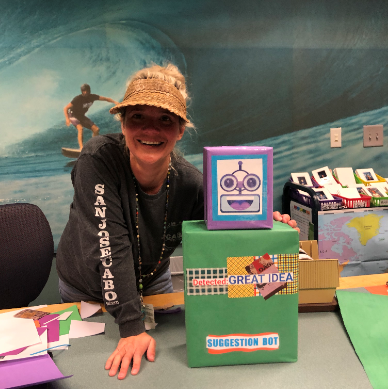 A1: I am so lucky to work with the absolute best! My assistant, Mrs. Laura, goes above and beyond to make connections with all of our readers and to ensure students have the right book at the right time! #AASLchat