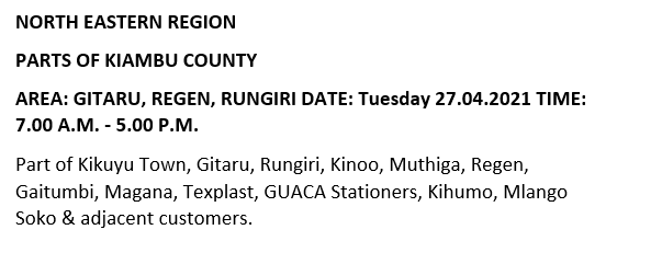 Good evening our esteemed customers, the following areas are scheduled for power interruption dated tomorrow (27/4/2021).^MK.