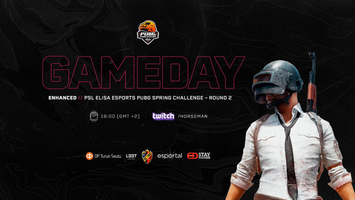 We're playing right now PSL <a href="/ElisaEsports/">Elisa Esports</a> PUBG SPRING CHALLENGE - ROUND 2!🔥

Come say hello and wish us luck!😎

🕗 19:00 (GMT + 2)
📺 Twitch.tv/Horseman

#ENHANCED #Horseman #esportsfi #Pubgfi