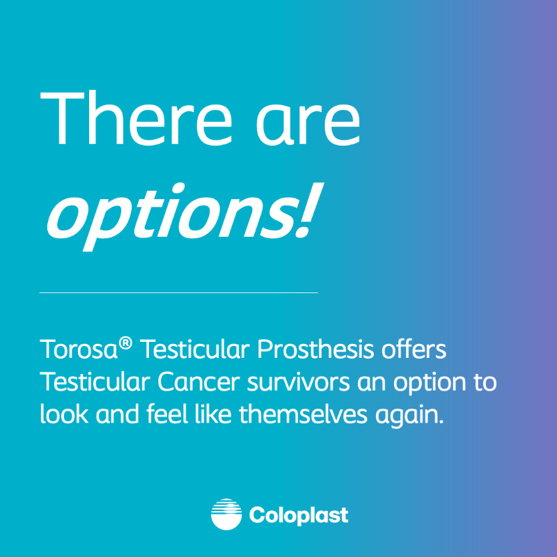 Coloplast_MD's tweet photo. Restoring #TesticularCancer patients to their original state of health &amp; appearance represents a main tenet of treatment. Studies have shown that placement of a testicular prosthesis is safe with a very low complication rate. #TesticularCancerAwarenessMonth #TCAwareness #Torosa