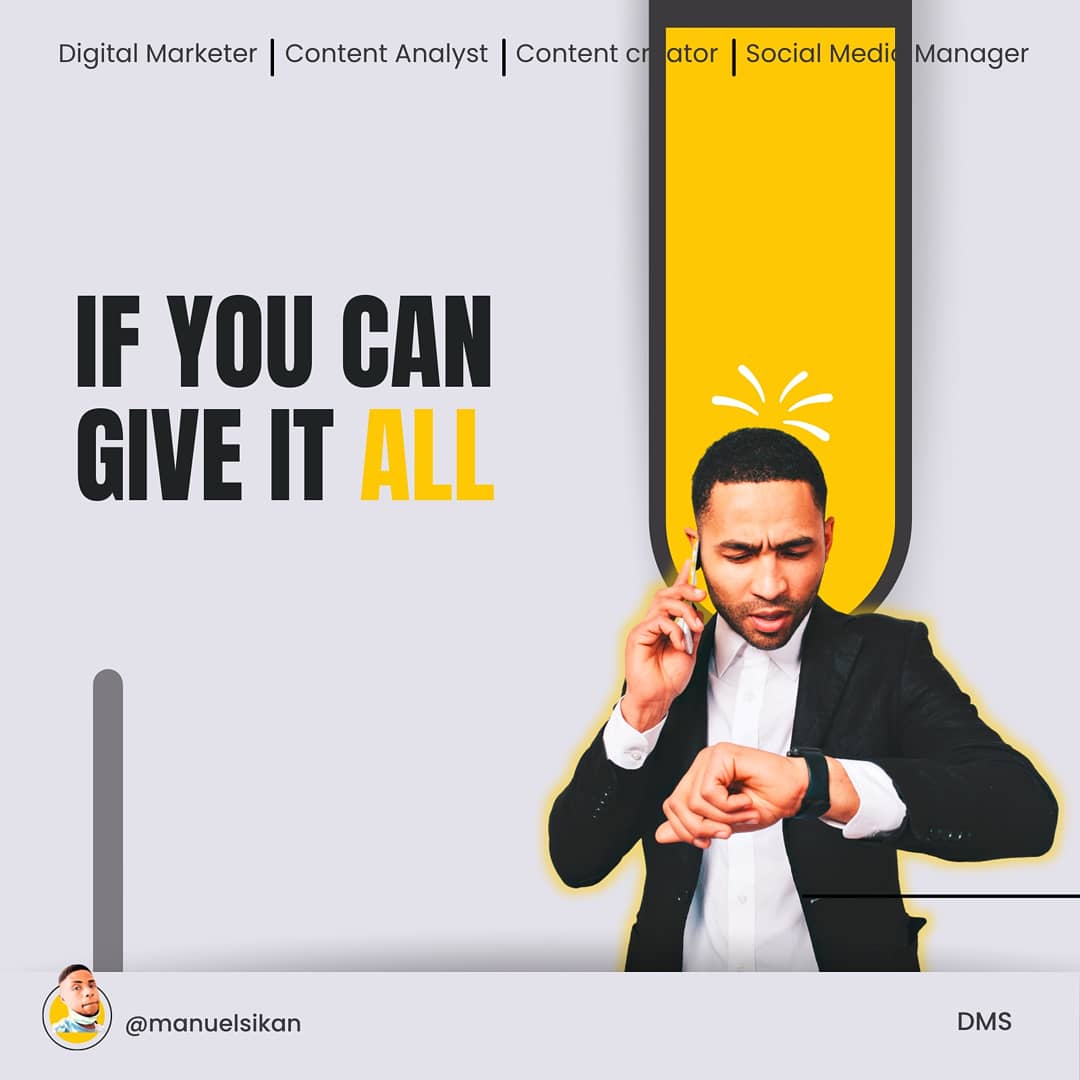 DUFFEMMANUEL4's tweet image. IF YOU CAN GIVE IT ALL, THEN YOU CAN HAVE IT ALL

This was an inspirational poem I wrote back in 2019 at a time when I was trying to figure out what I want to do with my life.

I'm glad I wrote down those very words as it keeps me going till date.

 #duffsmusing