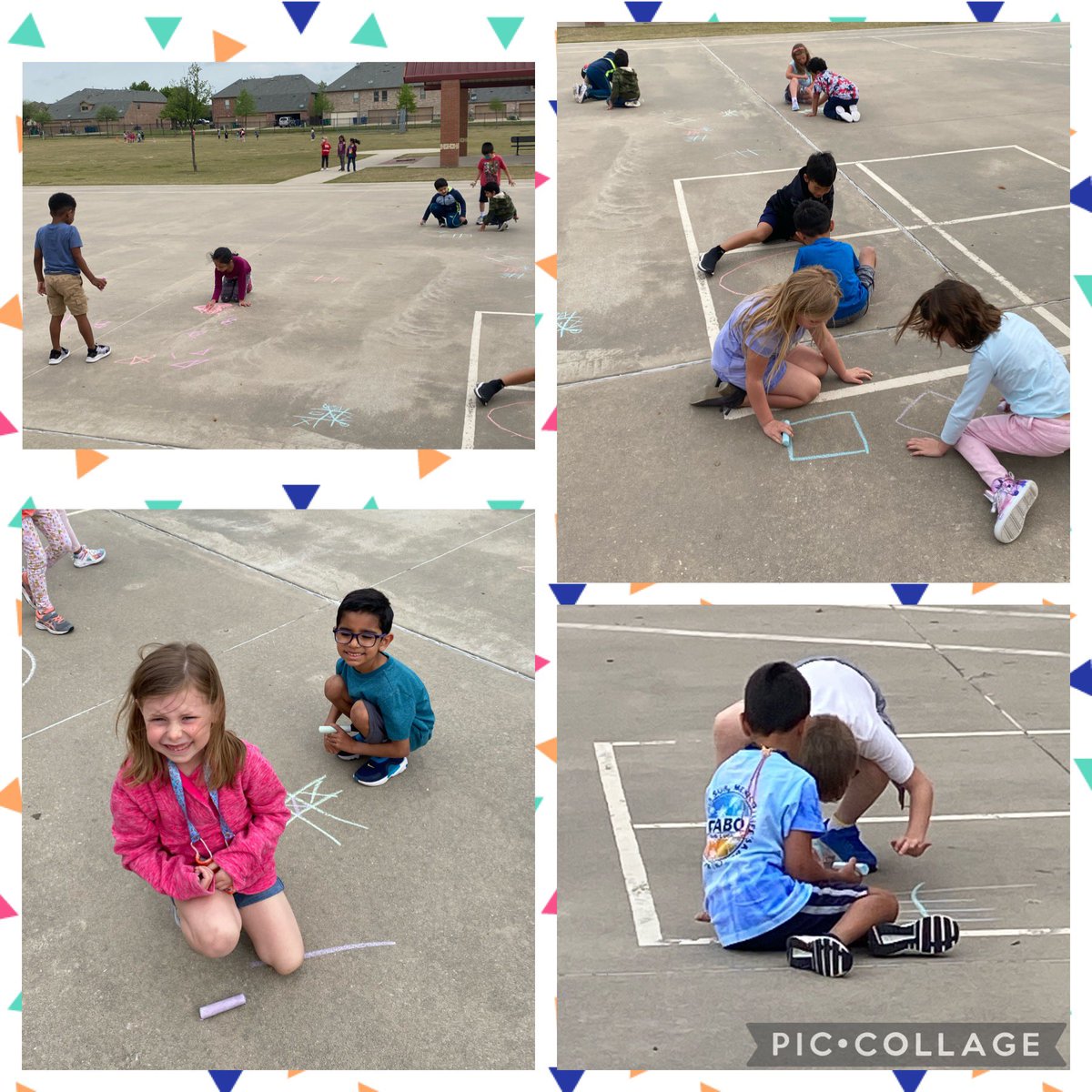 MsHKinderCrew's tweet photo. 19 Days till Summer Break = Sidewalk Chalk 🖍🎨 Taking advantage of the nice weather before the rain comes!! #kid19 #19daysleft #endofyearcountdown #chalkfun @LindseyElem https://t.co/LxMFFOAsj8