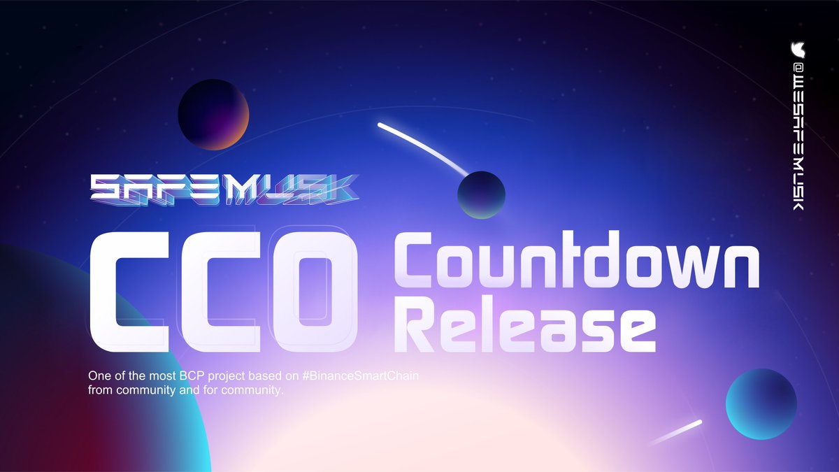 WeSafeMusk's tweet photo. Previously, cryptocurrency was stirred up by ICO, and exchange had IEO, wallet platforms had IWO, swap platforms had IDO.
It is time for us to introduce all of us to what is new in the world of blockchain, CCO.

You can see the CCO launch countdown here :
https://t.co/FsTqYsTRDS https://t.co/Q9hie4CnUj