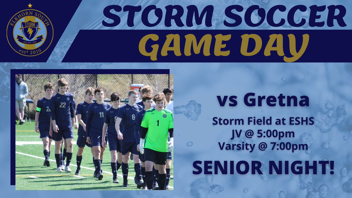eshssoccer's tweet photo. 🚨STORM GAME DAY!🚨🌩️⚽️
Come help us honor our Senior Class! https://t.co/XTMc6jRmdl
