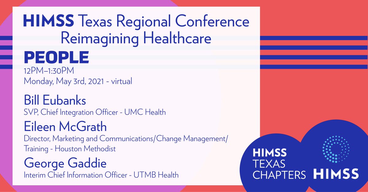 Texas Regional HIMSS (@texashimss) on Twitter photo One week from today!! himssregional.com <a href="/umchealthsystem/">UMC Health System</a>
<a href="/utmbhealth/">UTMB Health</a>
@AustinHIMSS
<a href="/DFW_HIMSS/">DFW HIMSS</a>
<a href="/TexasHIMSS/">Texas Regional HIMSS</a>
@LubbockHimss One week from today!! himssregional.com <a href="/umchealthsystem/">UMC Health System</a>
<a href="/utmbhealth/">UTMB Health</a>
@AustinHIMSS
<a href="/DFW_HIMSS/">DFW HIMSS</a>
<a href="/TexasHIMSS/">Texas Regional HIMSS</a>
@LubbockHimss