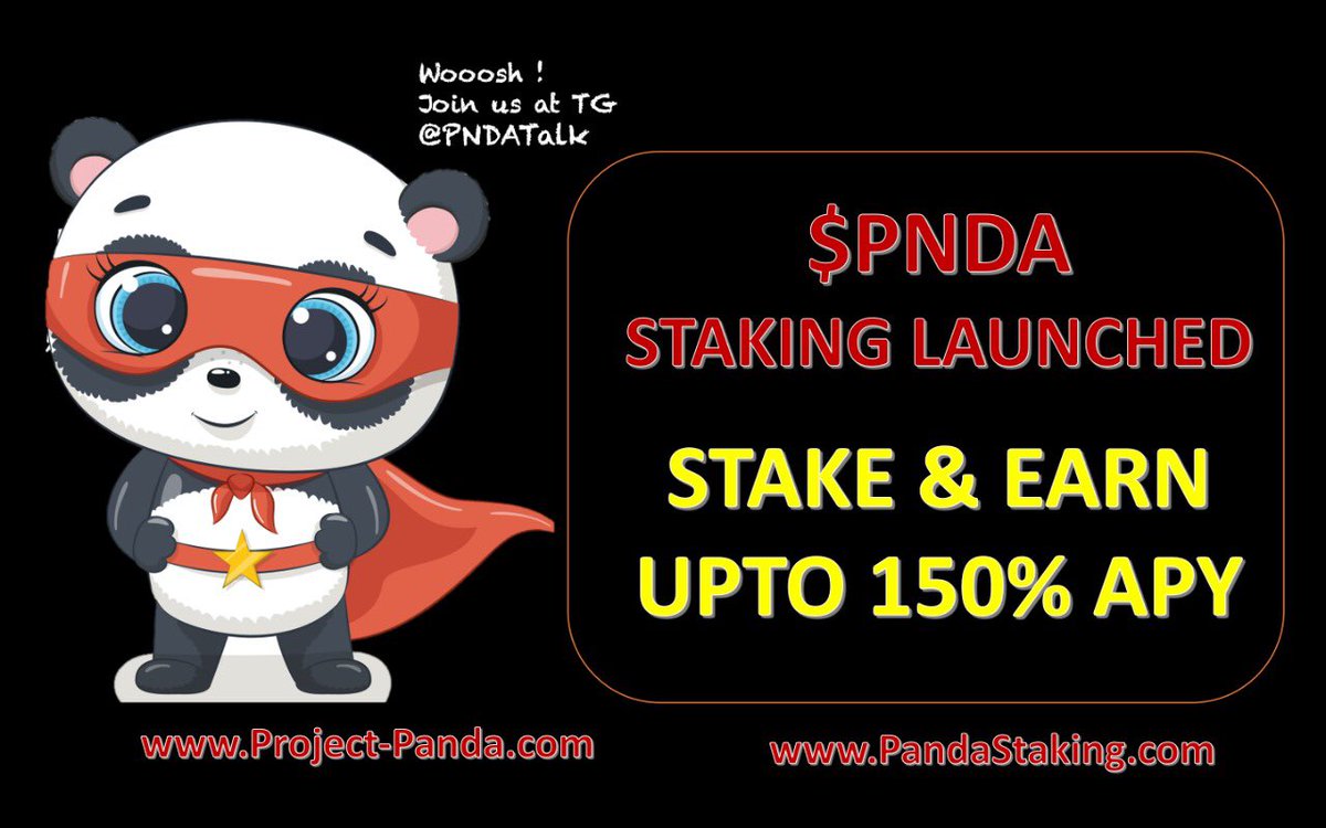 ProjectPanda9's tweet image. $PNDA staking is now live - go stake yours and earn upto 150% apy at pandastaking.com

#nft #BSC #ethereum #DeFi
