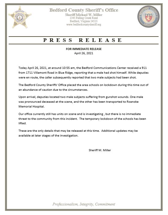 Bedford County Sheriff S Office Virginia Bedfordsheriff1 Twitter
