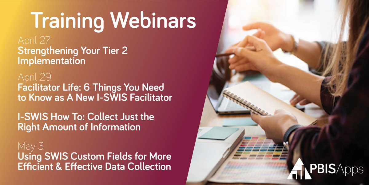Looking for a PD opportunity? Check out the free webinars we having coming up! #PBIS
4/27: bit.ly/3eum9mw
4/29: bit.ly/3sOtBxH &amp; bit.ly/3xlxGgB
5/3: bit.ly/2QvUc5y