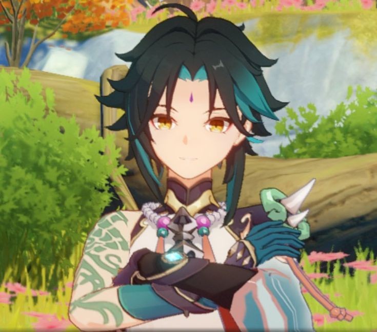 рейзор геншин. счо геншин. сяо геншин импакт. сяо улыбается. сяо геншин импакт скрины.