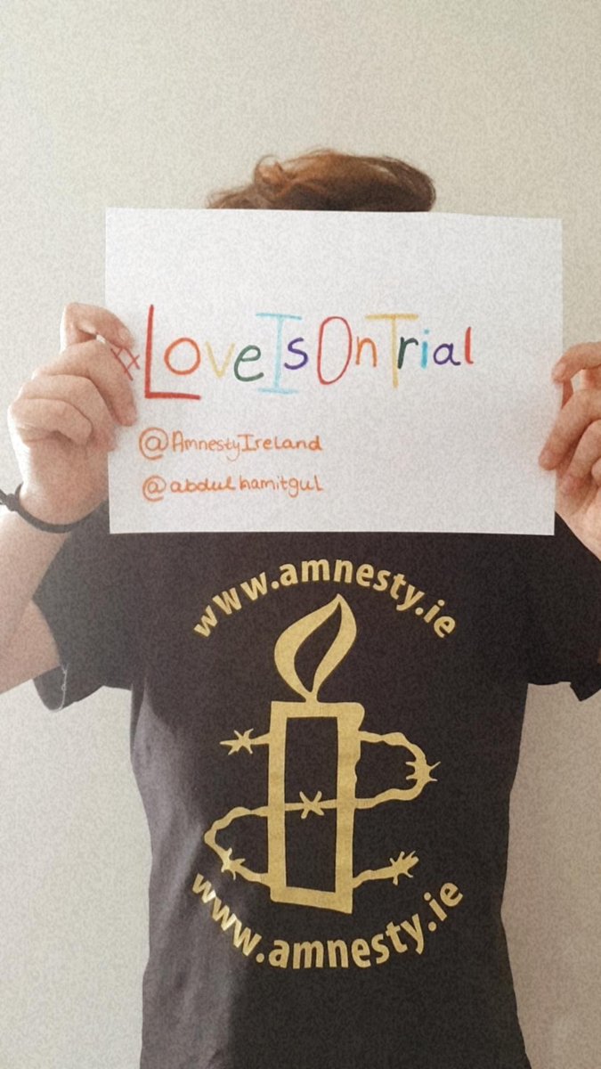 In Turkey, #LoveIsOnTrial. Students are facing up to three years in prison for organising a pride march. 

Tell <a href="/abdulhamitgul/">Abdulhamit Gül</a> to let Melike &amp; Özgür free! 🏳️‍🌈

<a href="/AmnestyIreland/">Amnesty Ireland</a>