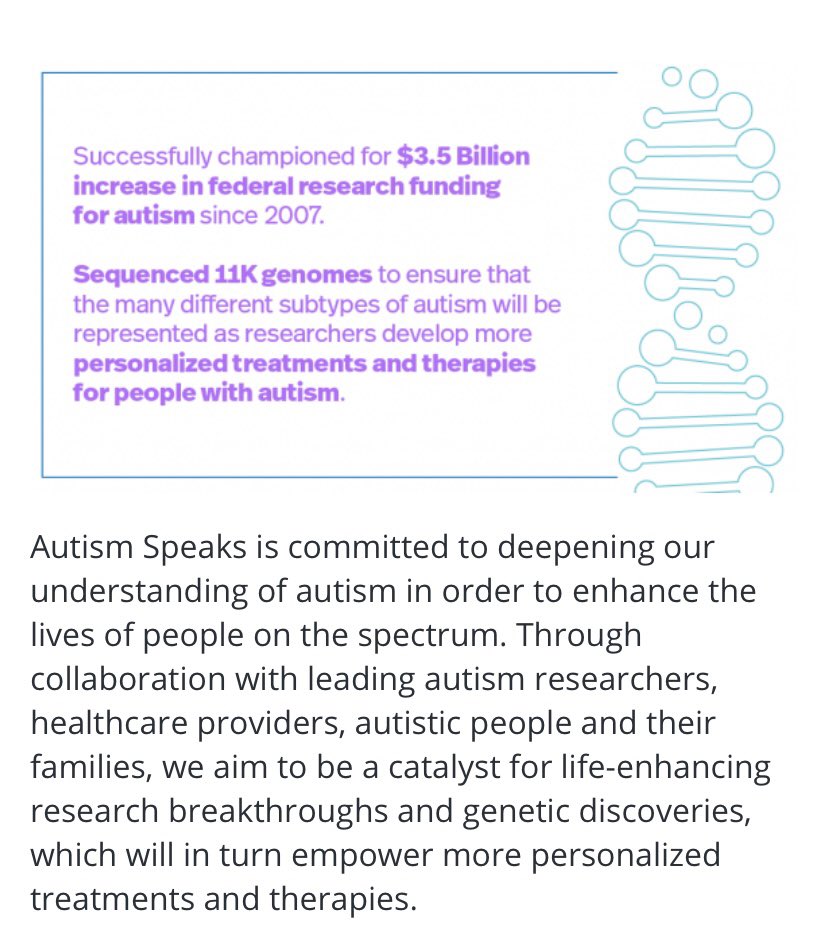 Autism Speaks, on the other hand, is not run by autistic people. AS currently has only one autistic person on their board of directors. Many of the board members are former (or current) heads of corporations, investment firms, etc. And what do they focus on?