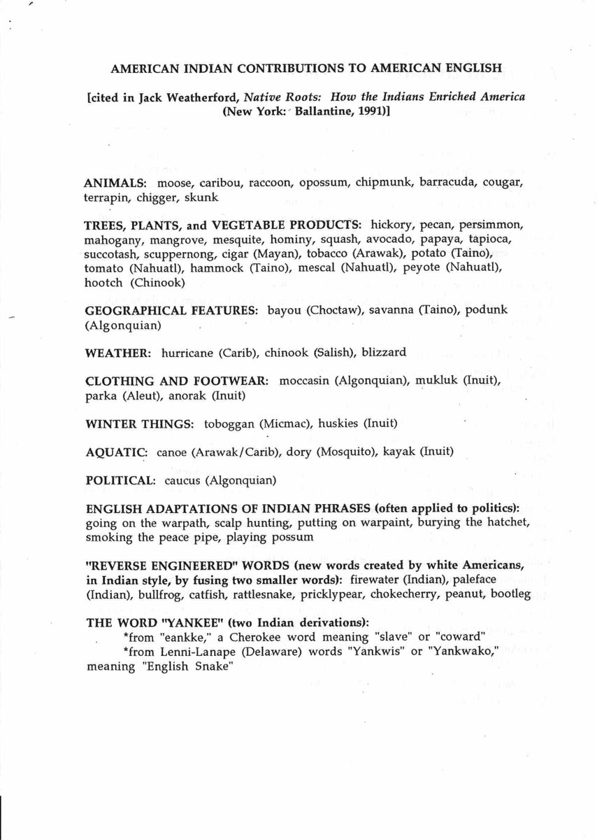 AdamGussow's tweet image. Why not take on his principal claim about Native American culture not having contributed much to American culture full frontally, as the idiocy it is?  W/o NA's, more than half of American states, plus Chicago, Manhattan, and Niagra Falls, lose their names.