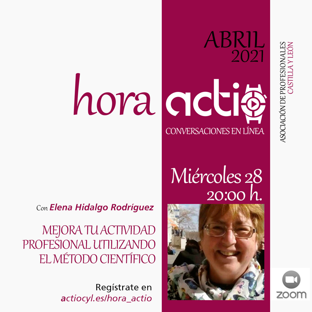 Este próximo miércoles día 28 a las 20:00 horas, conversaremos en línea con Elena Hidalgo en hora actio.
¿Y si aplicáramos el método científico en nuestro día a día profesional?
#comunicación #networking
¿Ya te has inscrito? si no es así estás a tiempo: actiocyl.es/hora_actio/