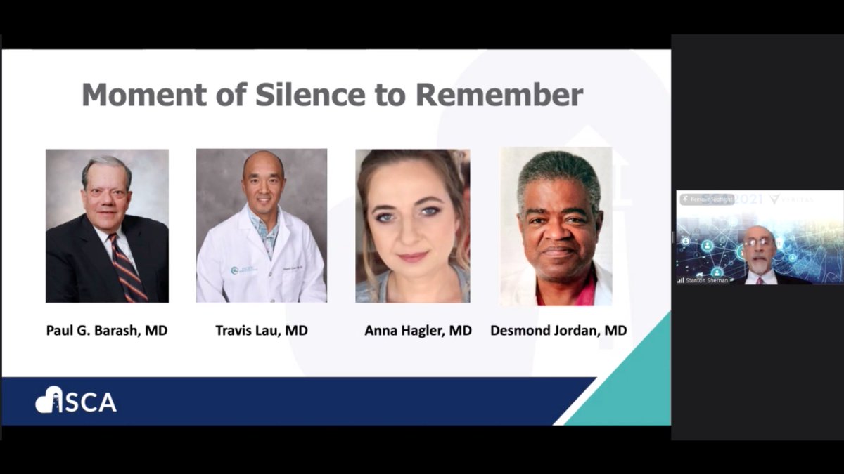 a minute of silence for four great cardiac anesthesiologists and educators. I counted Travis as a friend and Desmond as both a mentor, friend, and a lasting inspiration. You will be missed, and not forgotten. #SCA2021