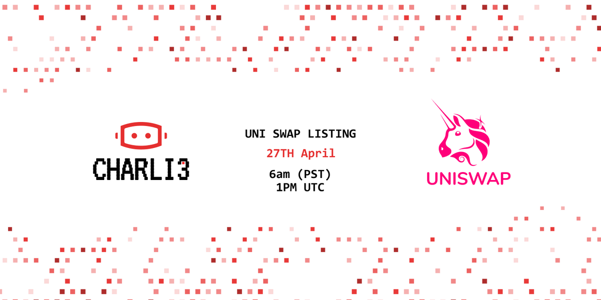 Oraclecharli3's tweet photo. Charli3 Uniswap listing tomorrow (April 27th) @
1PM UTC (6AM PST)

Exciting Times! 🐽 :)

Contract Address: 0xf1a91C7d44768070F711c68f33A7CA25c8D30268

REMINDER: Tokens are NOT *YET* TRANSFERRABLE until UNISWAP listing!!
Beware of scammers and bad actors!
https://t.co/7rm2AMbXeu https://t.co/n0nQTSARtJ