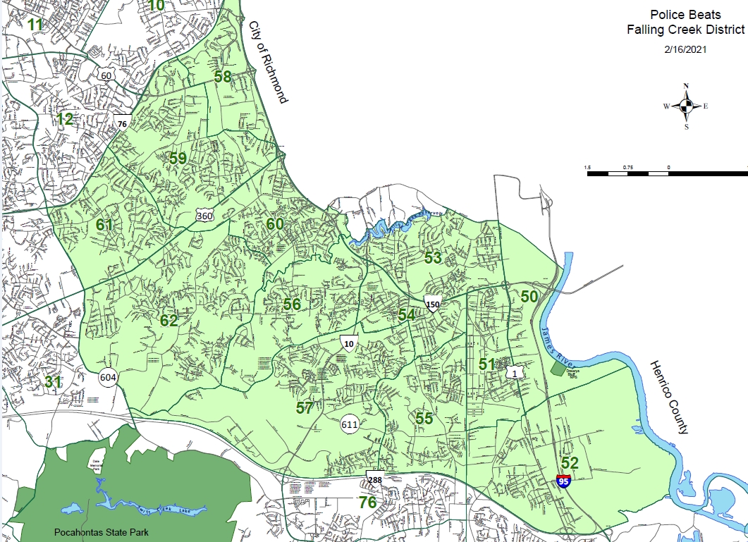 Live along the Chippenham Corridor in Chesterfield? Check out the new patrol district, Falling Creek!  Starting tomorrow, this new patrol area will be in effect.  Stay tuned learn more! <a href="/CCPDVa/">Chesterfield Police</a>