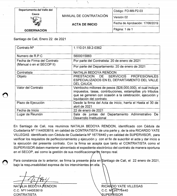 Estos son los informes de ejecución de <a href="/natiibedoya/">Natalia Bedoya</a>, como parte de contrato suscrito con la @gobernacionvalle, entre el 22 de enero y el 30 de abril de 2021, con honorarios de 7 millones mensuales. 

NoParoYoproduzco, nos dice con descaro.