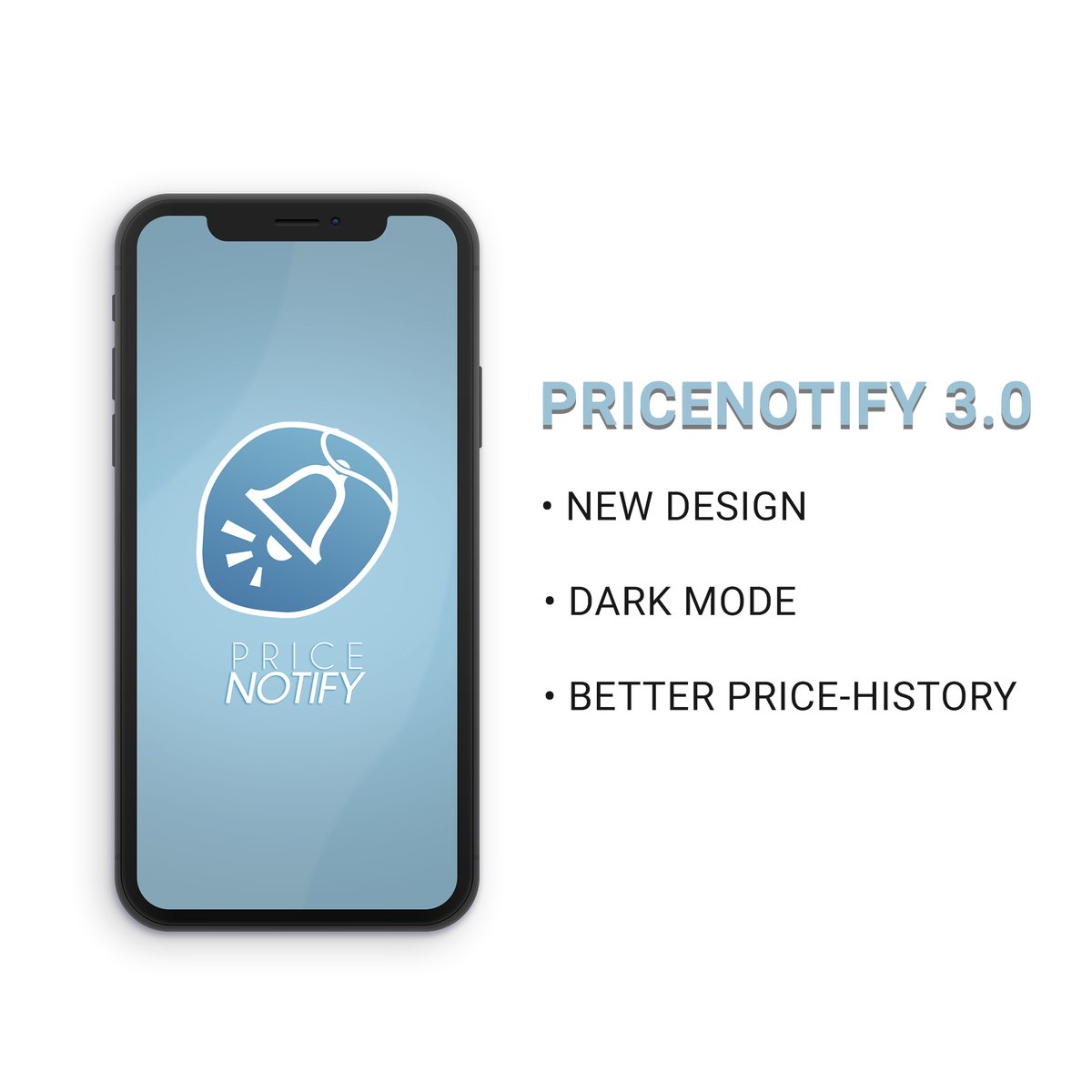 DreamindLab's tweet image. 💵PriceNotify Update 3.0💵
• New Design 🎨
• Better Price-History 📈
• Dark Mode 🌙