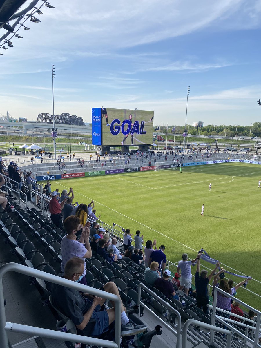 RenoWeber's tweet photo. First @RacingLouFC game for our @GirlScoutsKY troop!  @joannaerny https://t.co/3Y9egac7mn
