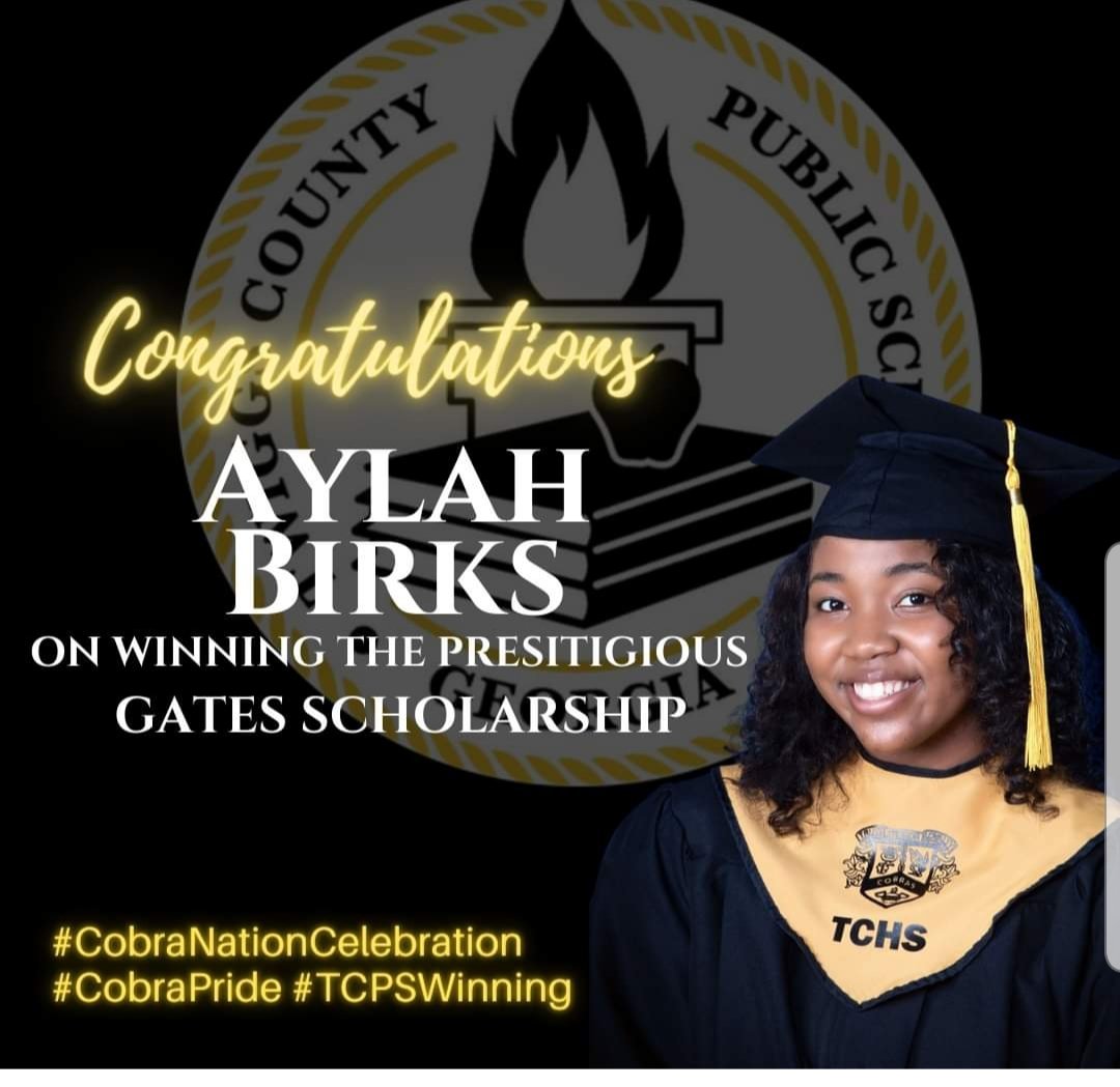 DrMHBullard's tweet photo. TCPS is so proud of TCHS Valedictorian Aylah Birks, who won the Gates Millennium Scholarship! #TCPSWinning #GeneratingExcellence https://t.co/fKl8cBfgAX
