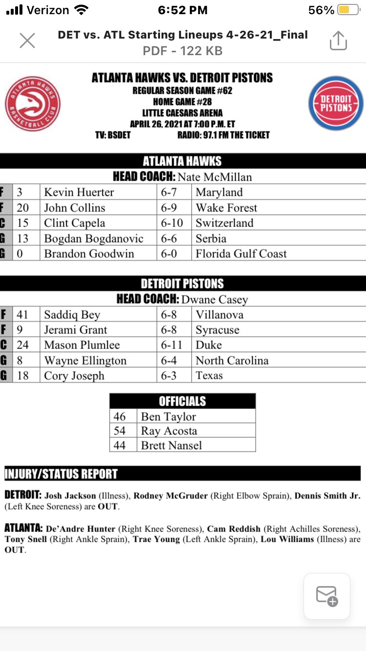 Keith Langlois on Twitter "Game 62 Josh Jackson out due to illness, so