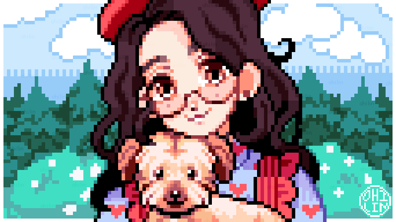 「🐶Made myself a new profile icon! 🐶

#p」|A pixël farmer doing honest work.のイラスト