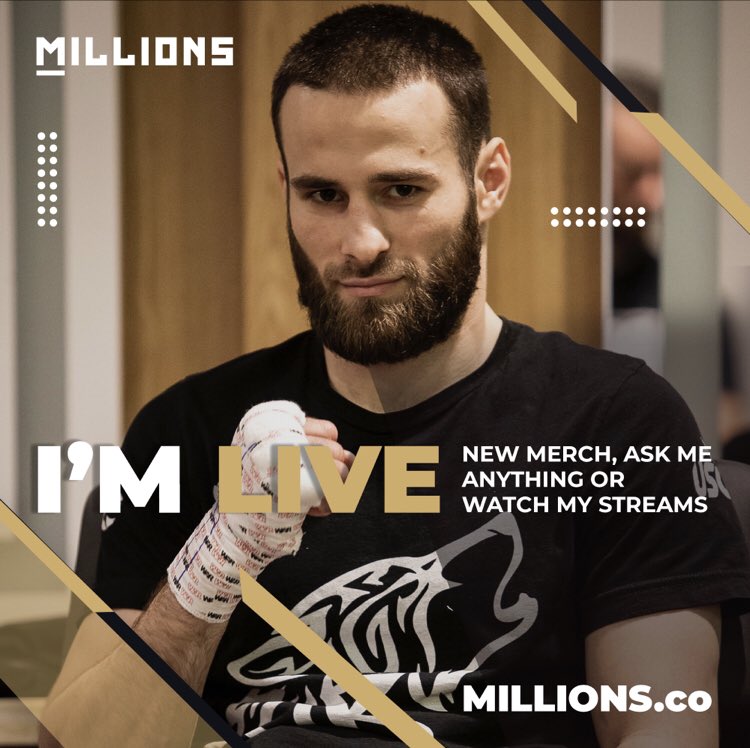 ArthurNoxchi's tweet photo. You can now ask me anything, buy my new merch, and join my live-streaming events on Millions. Go check it out! https://t.co/YFZ8hR2zF0
Merch is in US funds but included in the price is free shipping to anywhere in North America or Europe ! Get your merch and join #teambiyarslanov https://t.co/MUvJu1dvUw