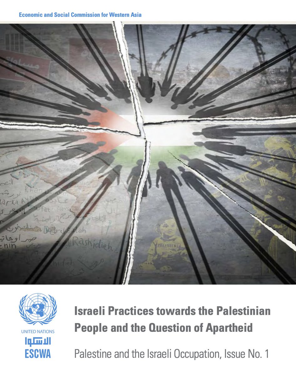 3/ Building on the seminal report by  @rfalk13 &  @unpetrifiedop - published by  @UNESCWA in 2017 -  @hrw has recognised that a tool of Israeli domination is its  #fragmentation of the Palestinian people, which undermines resistance to Israeli  #apartheid. See:  https://oldwebsite.palestine-studies.org/sites/default/files/ESCWA%202017%20%28Richard%20Falk%29%2C%20Apartheid.pdf.