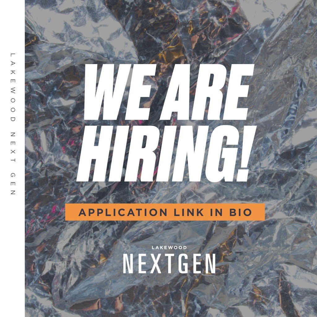 We’re HIRING for a new position on the NEXT GEN team at Lakewood. We’re looking for someone who has a passion to use current social media platforms to reach, engage and inspire the next generation! 

If you have experience and are interested... checkout the link in the bio!