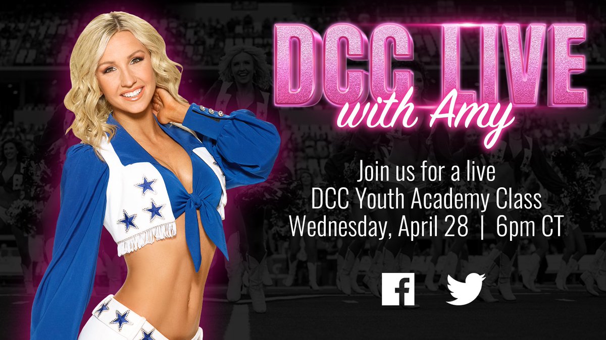 DCCheerleaders's tweet photo. We’re bringing you another #DCCLive this week!
In celebration of #PayItForwardDay this Wednesday, Amy will be leading a free DCC Youth Academy class!
💗 Wednesday, April 28
💗 On Facebook & Twitter
💗 At 6 PM CT https://t.co/4ORZBzz3mj