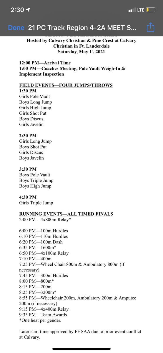 fauhigh_xctf's tweet image. Come out and help your favorite track team qualify for the FHSAA State Finals‼️‼️‼️
🏃♂️2A Region 4 Meet
⏰ 1:30 Field Events/4x800 6:00 Running Events
📍Fort Lauderdale
🏟Calvary Christian Academy