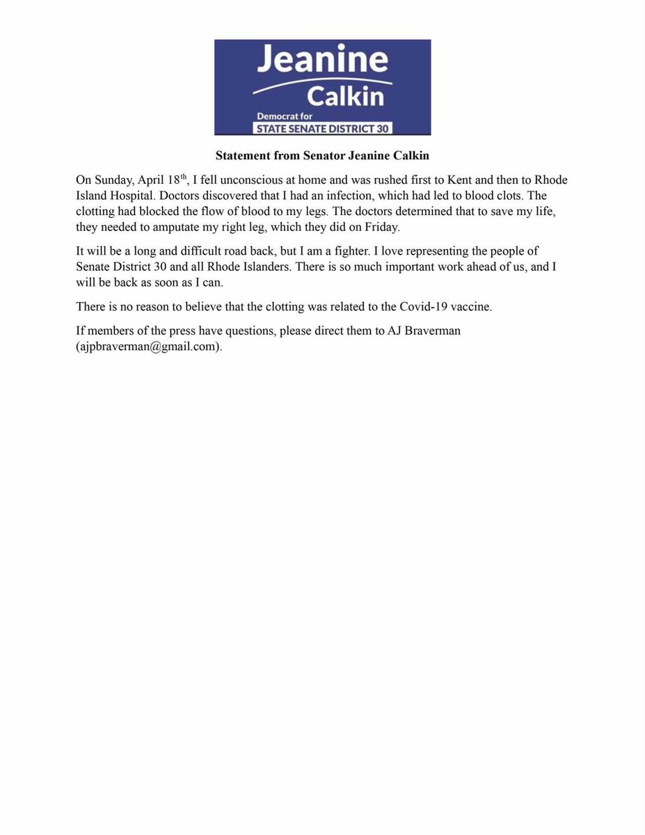 Senator Jeanine Calkin tweet media