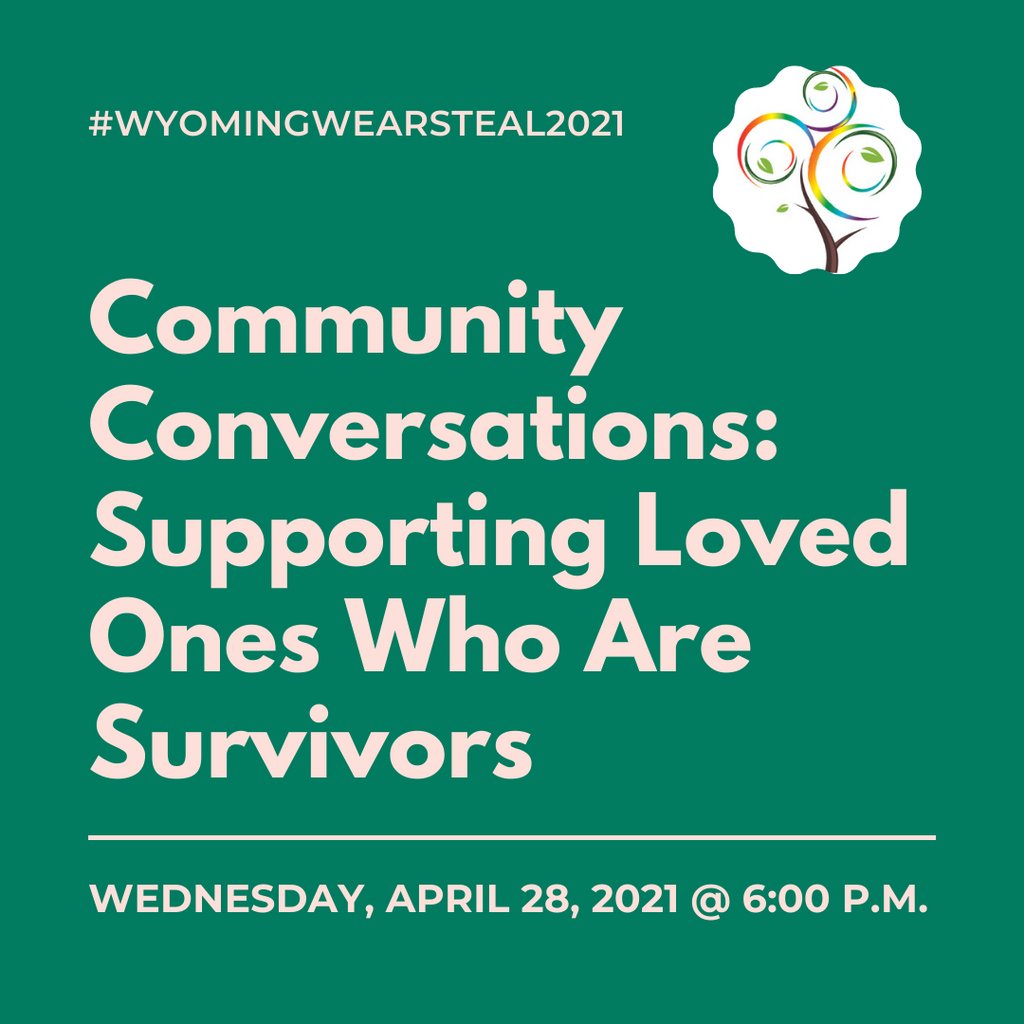 WCADVSA's tweet image. This Wednesday, April 28, 2021, join WCADVSA staff in discussion about how you can best support the survivors in your life.

Join Zoom Meeting
wyomingdvsa.zoom.us/j/95602029019?…