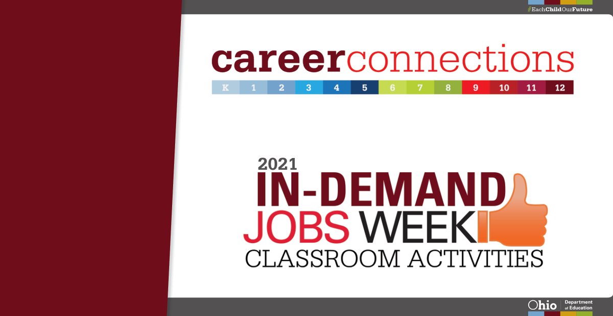 In-Demand Jobs Week is almost here! Check out the Virtual Career Panels we have planned for next week:
► Education, healthcare &amp; engineering: May 5 at 10:30 a.m.
► Education, law, manufacturing &amp; entrepreneurship: May 7 at 1 p.m.

Join the events here: education.ohio.gov/InDemandJobs