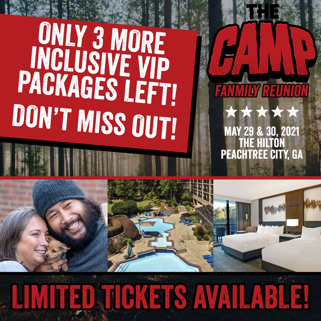 Uh oh! We only have 3 more Inclusive VIP packages left! Don't miss out, these will sell out before the end of the day! Learn more and get yours before they're gone at: thecampevents.com/may/tickets/ . ℹ️/🎟 For more info/tix visit: thecampevents.com/may 💻 #TheCamp #TWD #WalkingDead