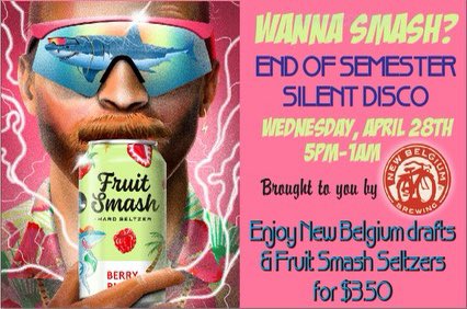 End of the semester got you feeling down? Come get smashed. Silent Disco is back Wednesday!