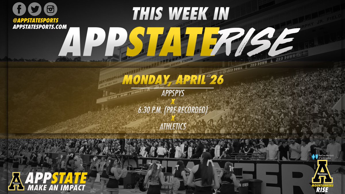 AppStateRISE's tweet photo. The 2021 APPSPY Awards premieres at 6:30pm this evening! Check your email for the video link #OurRISE https://t.co/2wmSkrKEm0