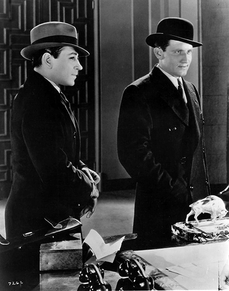 QUICK MILLIONS (Rowland Brown, 1931), a sharp, clinical gangster story with an early performance by Spencer Tracy that suggests a whole different direction for his career (ditto George Raft's work).