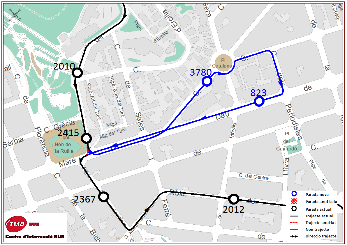 AutobusesBCN's tweet photo. El próximo lunes 3 de mayo la línea #BusBarri 117 del Guinardó prolongará su recorrido hacía la Pl. Catalana, sin crear paradas nuevas, pero si utilzando paradas ya existentes. https://t.co/kYpA9Ogtbr