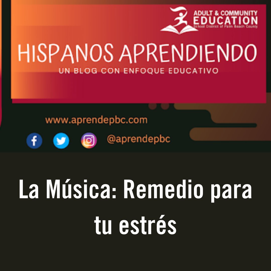 Estudiar o hacer ejercicio oyendo música mejora tu desempeño. Te invitamos a leer nuestro blog  hispanosaprendiendo.blogspot.com

#motivacion #educacion #AdultEdu #HispanosAprendiendo #ESOL #ingles #Aprendepbc #CTE #GED