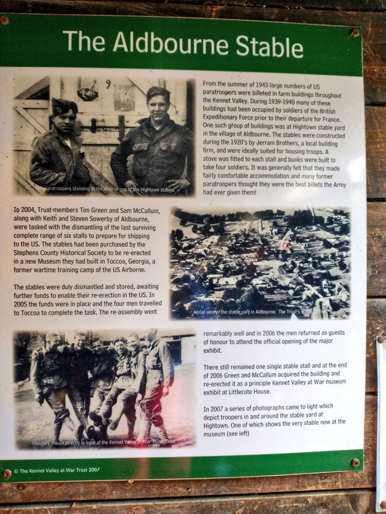 10/ Remarkably, in the grounds is also to be found part of a stable block from  #Aldbourne which was originally situated behind The Blue Boar and was used to billet some of Easy. The rest of the stables are now in a museum at Toccoa, GA, where Easy first trained. #bandofbrothers